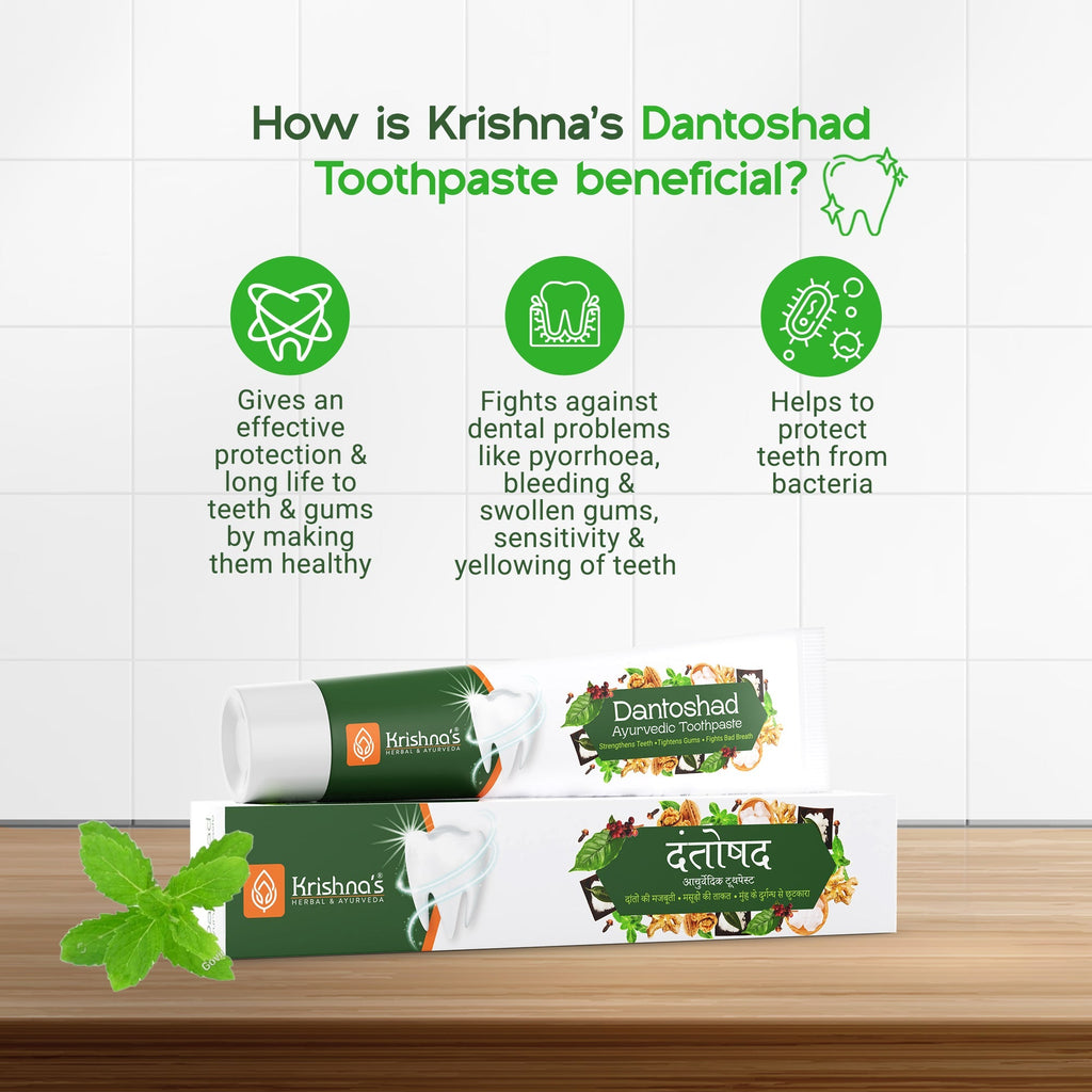 Krishna'S Herbal & Ayurveda Dantoshad Ayurvedic Toothpaste - Distacart