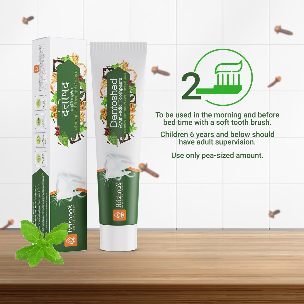 Krishna'S Herbal & Ayurveda Dantoshad Ayurvedic Toothpaste - Distacart