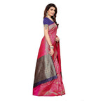 Vamika Banarasi Jaquard Pink Weaving Saree (BANARASI 01)