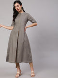 Aks Ethnic Motifs Printed High Slit Fusion Kurta