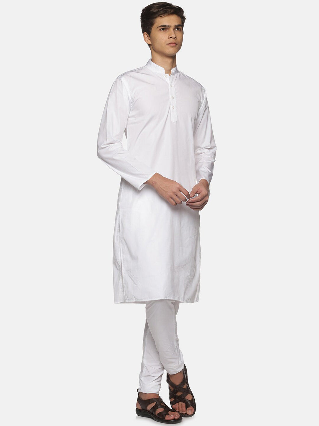 Sethukrishna Men White Pure Cotton Straight Kurta with Pyjamas - Distacart