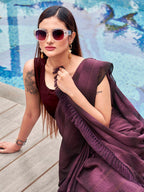 Tikhi Imli Woven Design Embellished Sequinned Saree With Tassles - Distacart