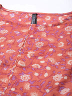 HERE&NOW Women Pink & White Floral Printed Kurta with Palazzos