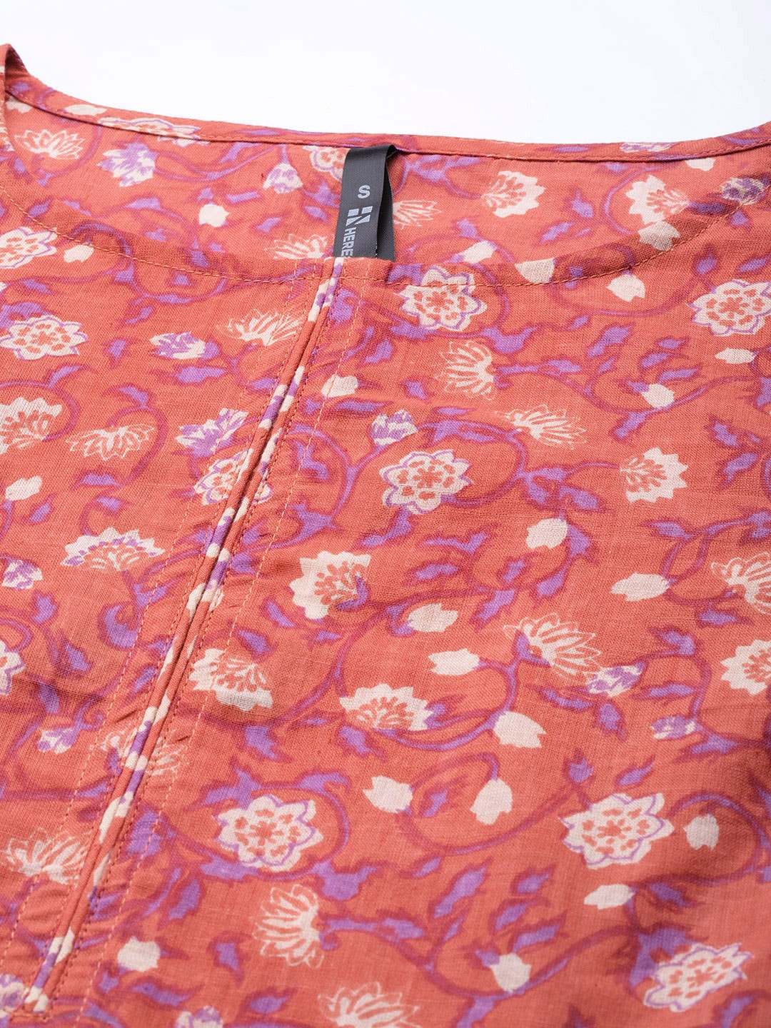HERE&NOW Women Pink & White Floral Printed Kurta with Palazzos