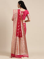 Saree Mall Red Ethnic Motifs Zari Organza Banarasi Saree - Distacart