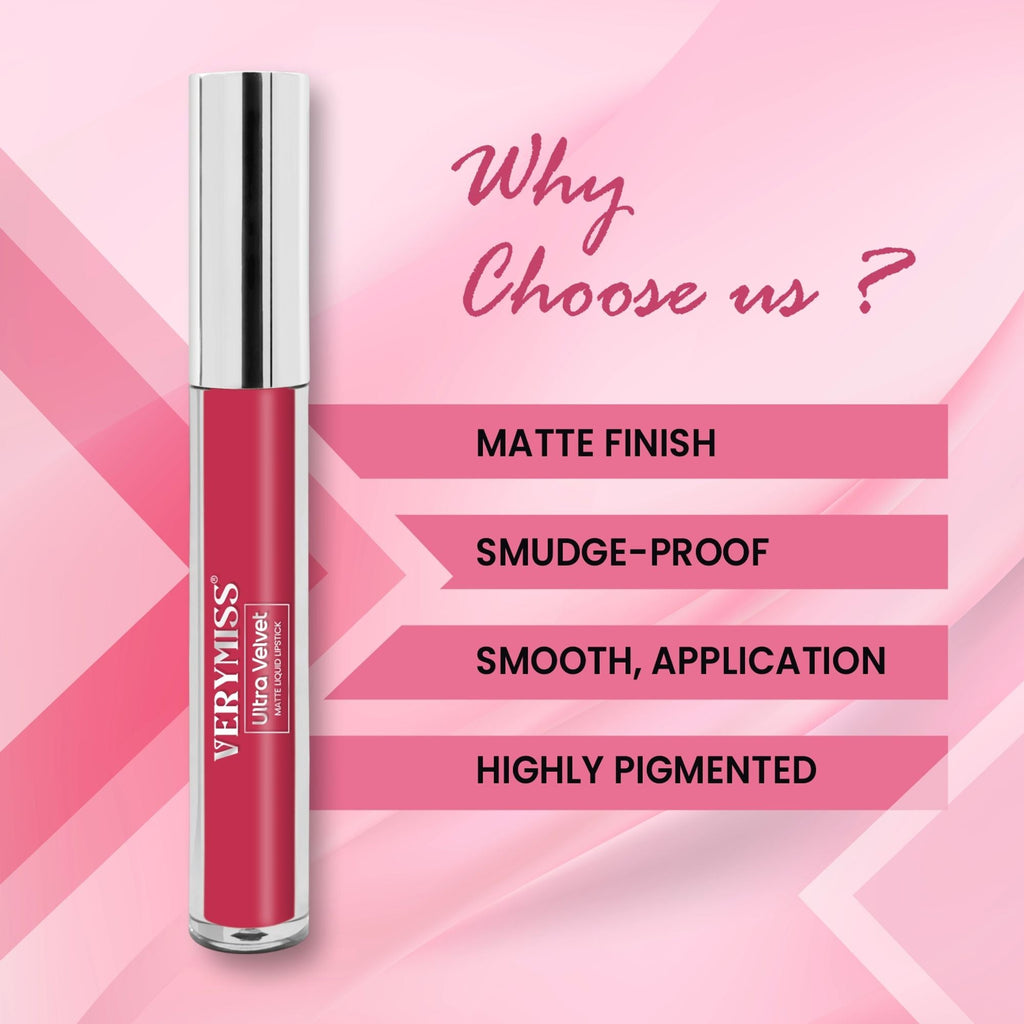 VERYMISS Ultra Velvet Matte Liquid Lipstick - 202 Ruby Pink