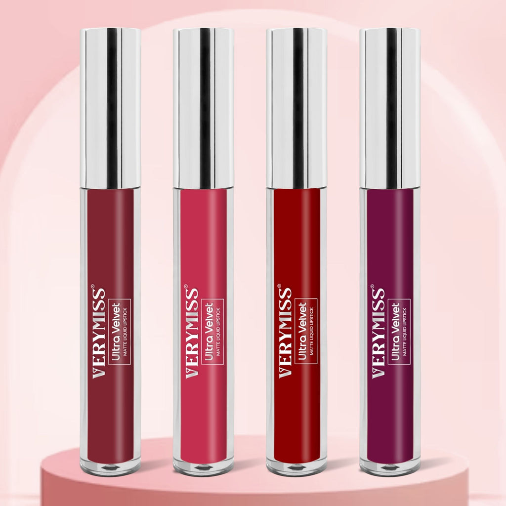 VERYMISS Set Of 4 Long Stay Velvet Matte Non Transfer Lip Color Combo 3