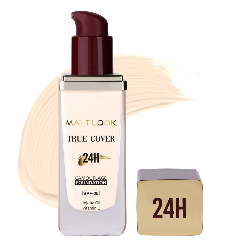 Matt Look True Cover Camouflage 24Hrs Long Stay Foundation - Rose Beige