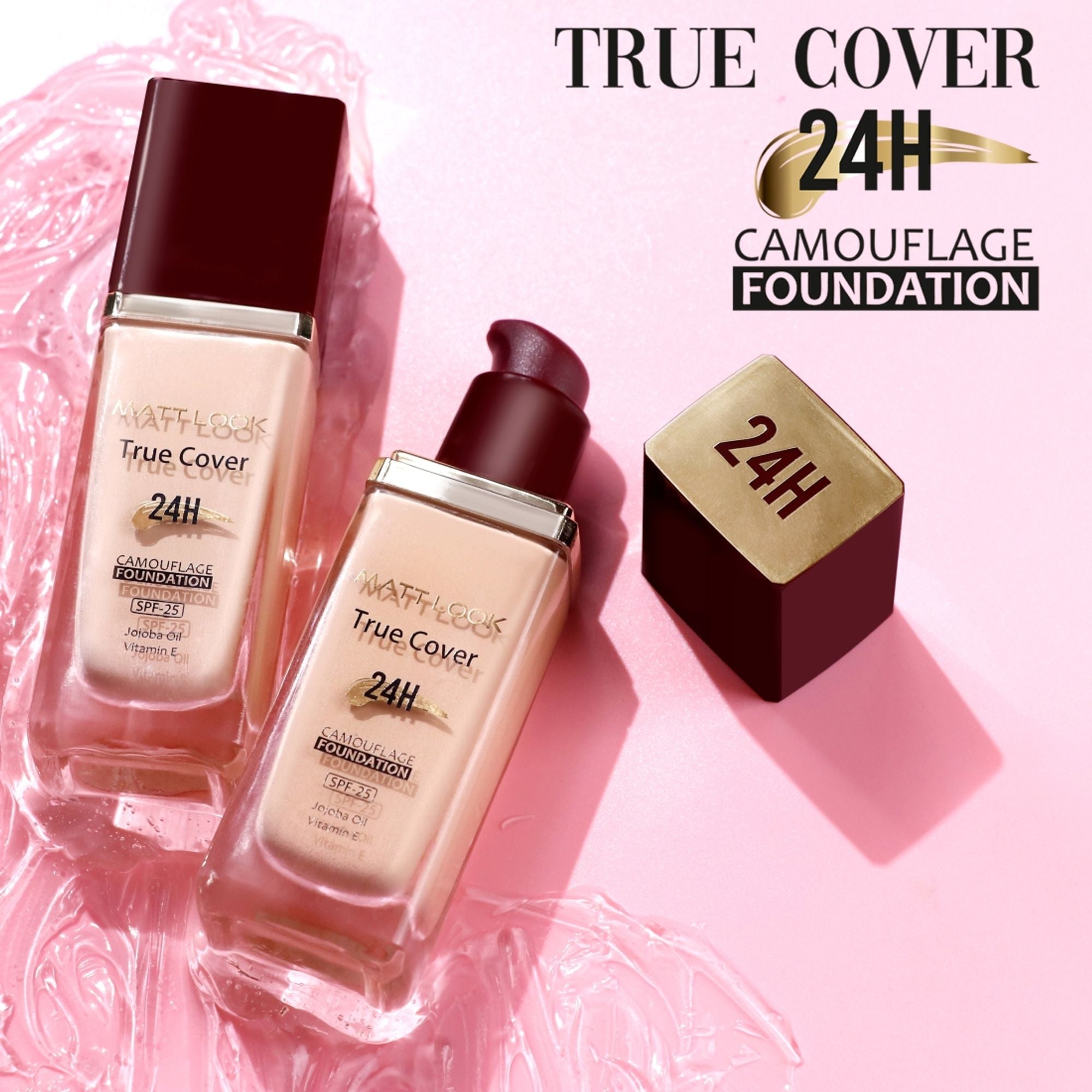 Matt Look True Cover Camouflage 24Hrs Long Stay Foundation - Rose Beige
