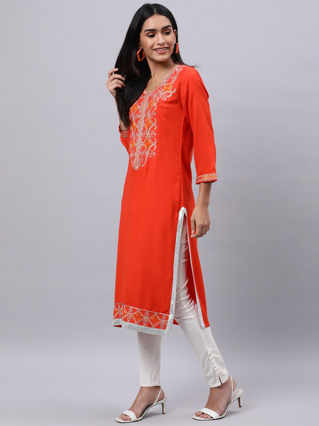 Souchii Women Ethnic Motifs Yoke Design Thread Work Beautiful Kurta - Distacart