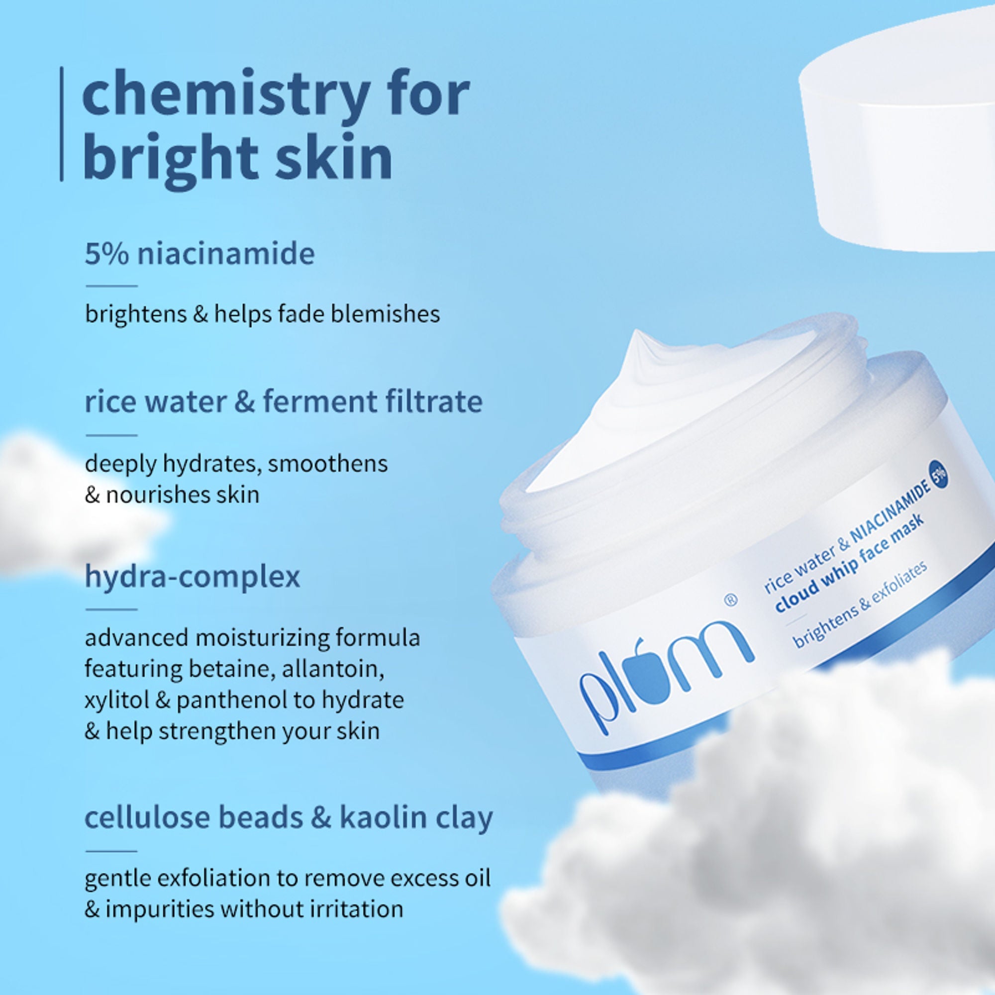 Plum Rice Water & 5% Niacinamide Cloud Whip Face Mask