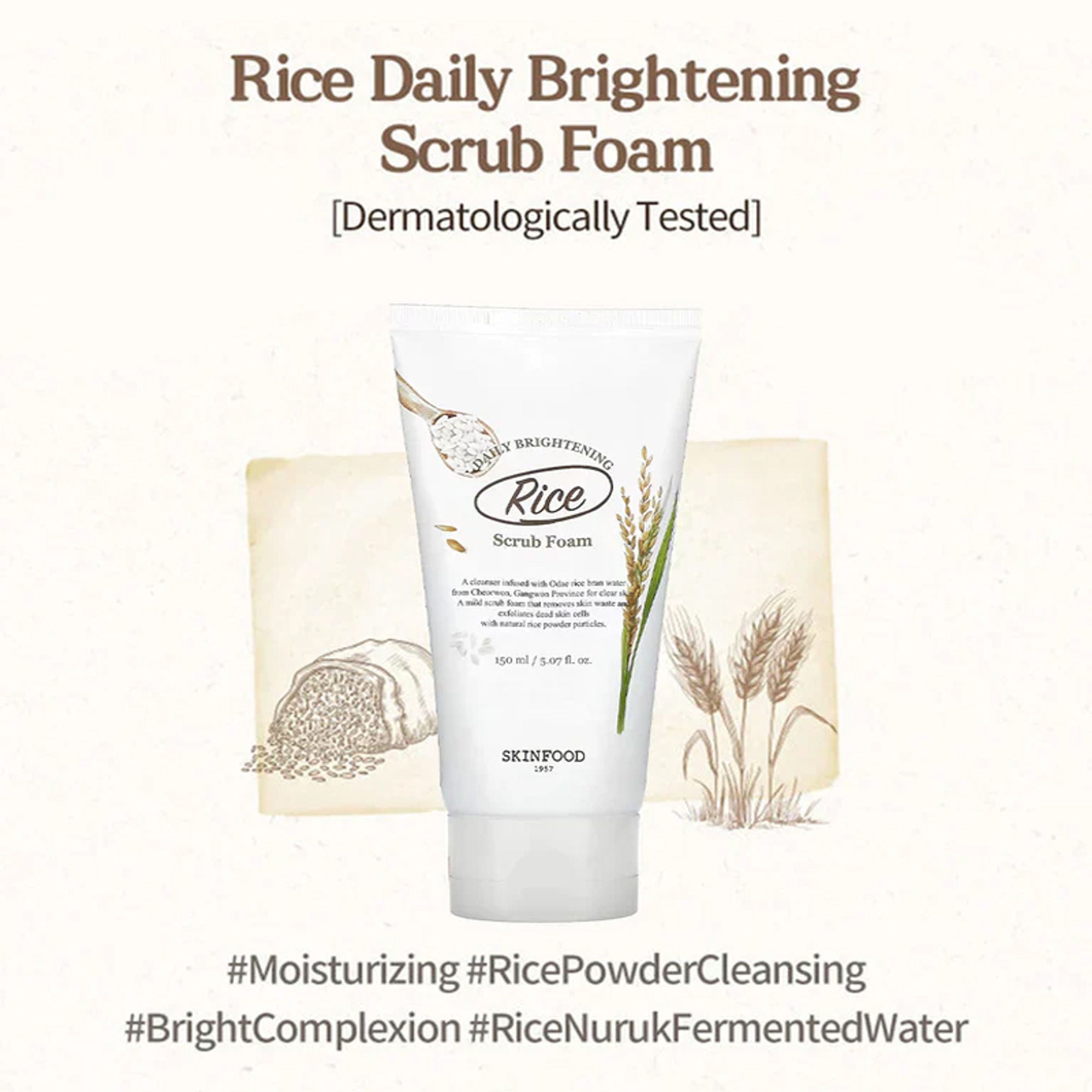 Skinfood Rice Daily Brightening Scrub Foam
