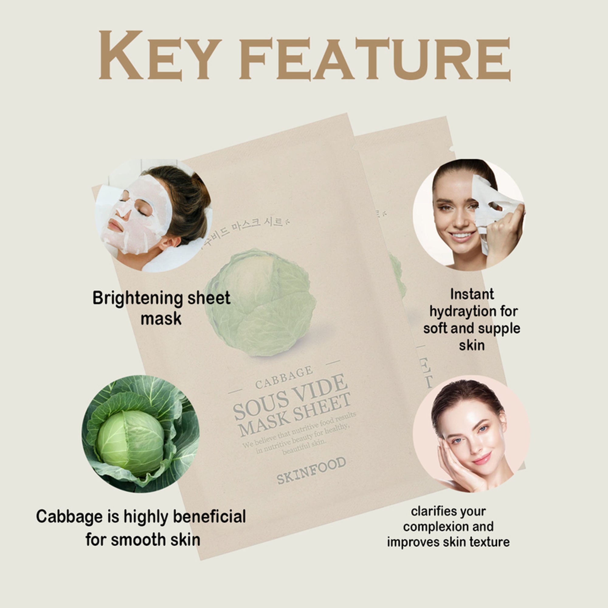 Skinfood Sous Vide Mask Sheet - Cabbage - Distacart
