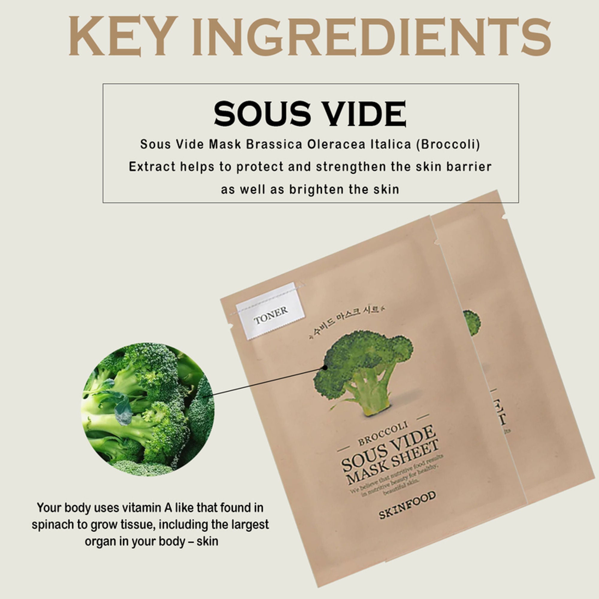 Skinfood Sous Vide Mask Sheet - Broccoli - Distacart