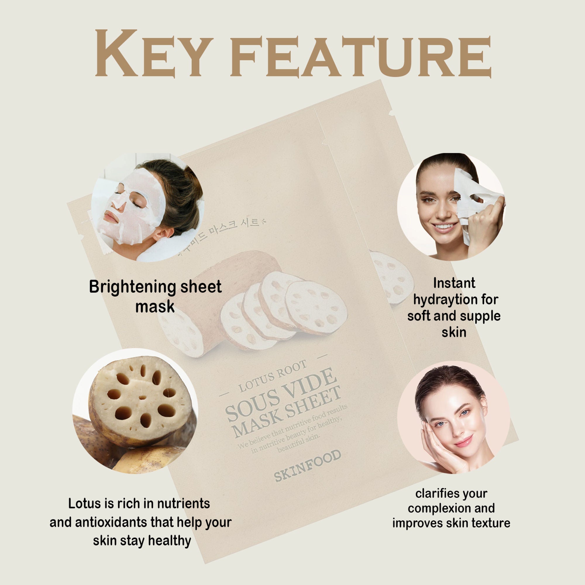 Skinfood Sous Vide Mask Sheet - Lotus Root - Distacart