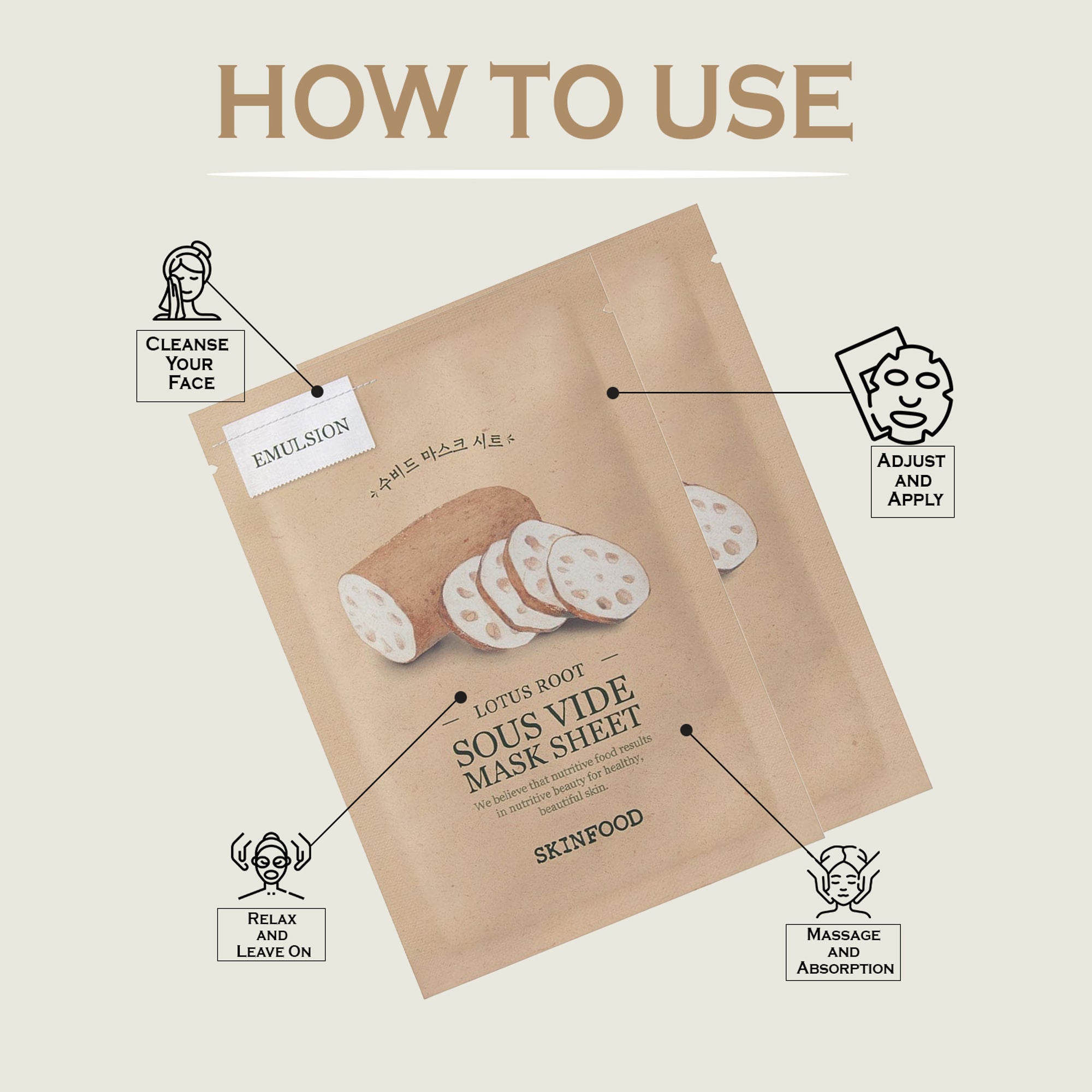 Skinfood Sous Vide Mask Sheet - Lotus Root - Distacart