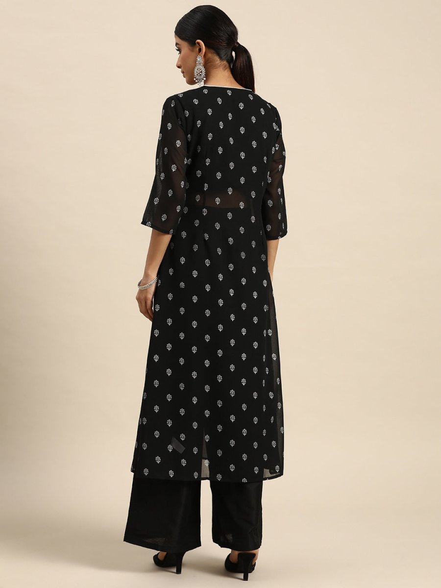 All About You Ethnic Motifs Print High-Slit Kurta with Palazzos
