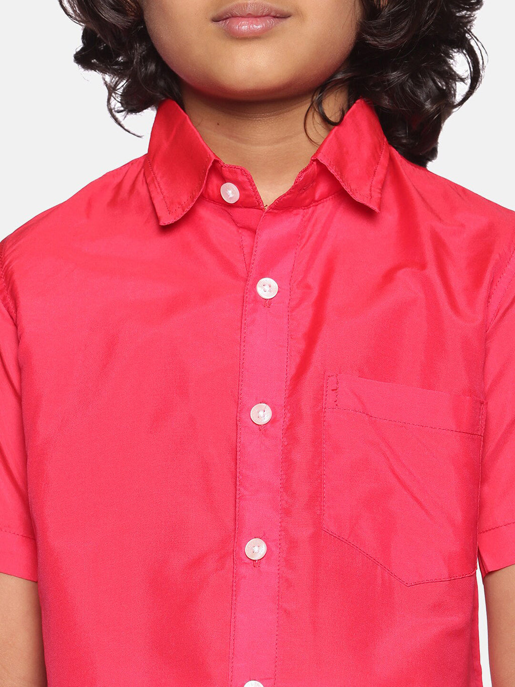 Sethukrishna Boys Rose & White Shirt with Dhoti