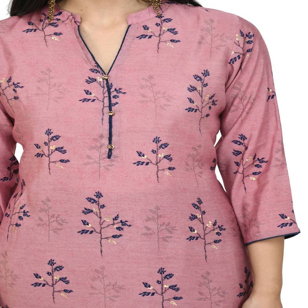 Lagi Women's Pink Printed Straight Kurta & Pant (MC41B)
