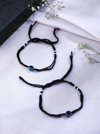 NVR Women & Men Set of 2 Black Evil Eye Rakhi With Roli Chawal - Distacart