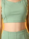 Myshka Women's Green Solid Party Top