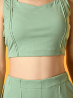 Myshka Women's Green Solid Party Top