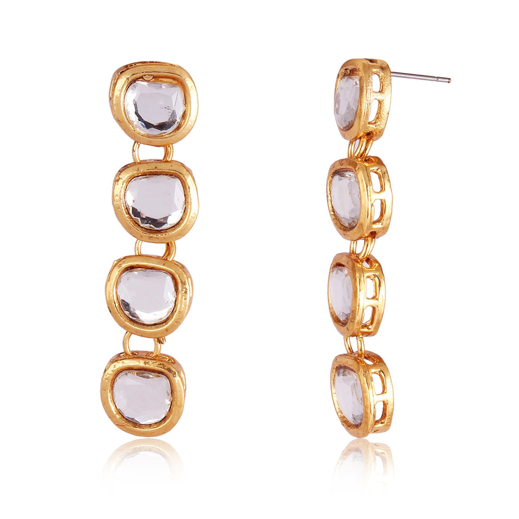 Divisha Alloy Gold-plated White Jewellery Set