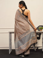 Tikhi Imli Brown Printed Woven Design Saree - Distacart