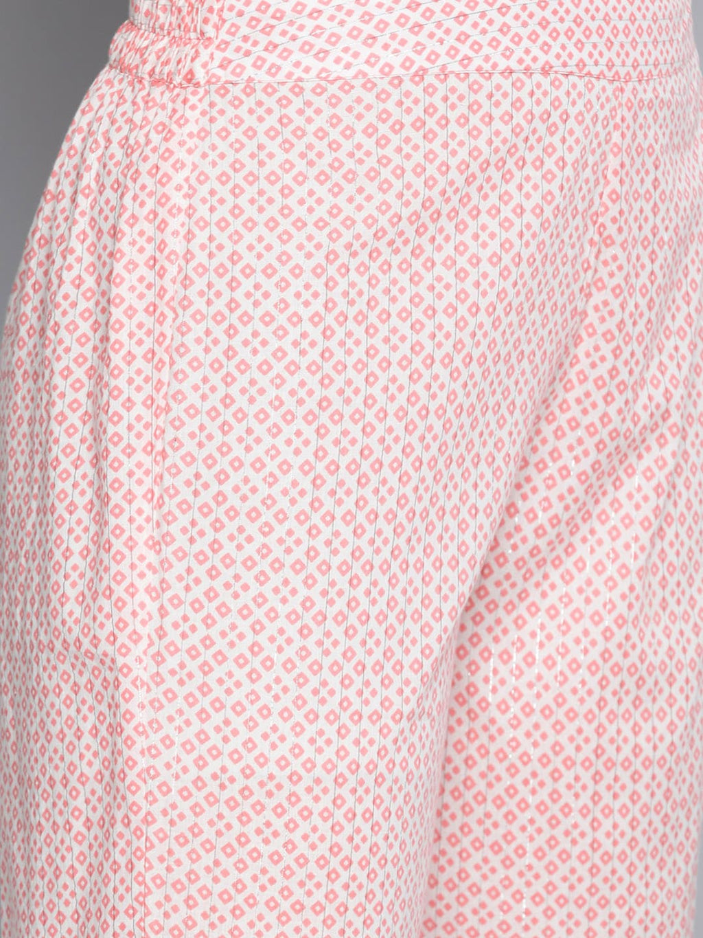 HERE&NOW Women Pink Floral Printed Pure Cotton Kurta with Palazzos & With Dupatta