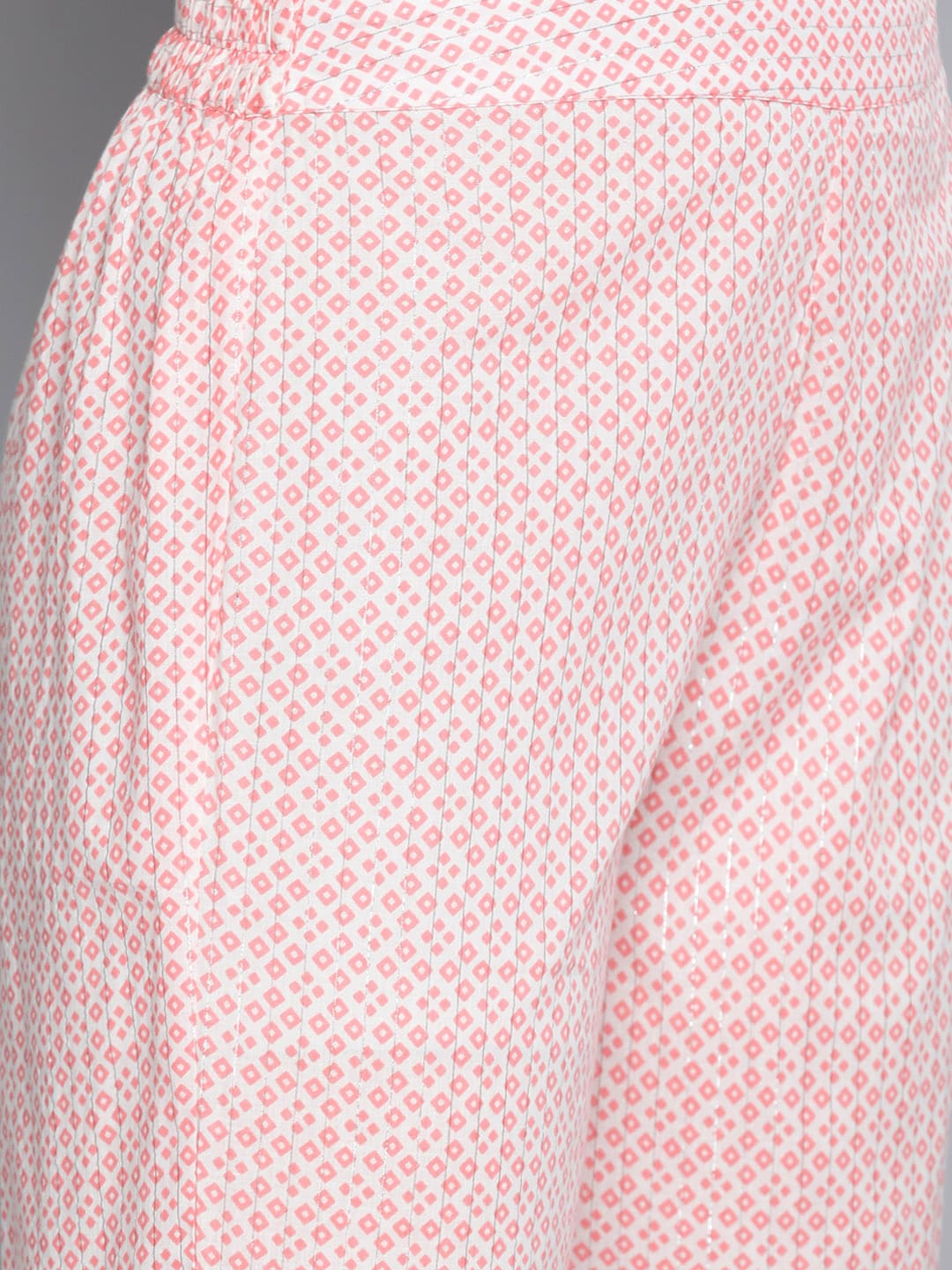HERE&NOW Women Pink Floral Printed Pure Cotton Kurta with Palazzos & With Dupatta
