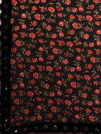 Tikhi Imli Black & Red Poly Georgette Printed Saree - Distacart