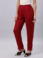 Souchii Women Maroon Liva Ethnic Palazzos - Distacart