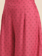 All About You Women Pink Printed Kurta with Palazzos & Dupatta