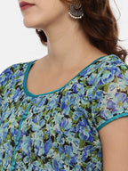 Souchii Women Printed Floral Round Neck Kurta - Distacart