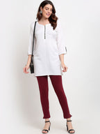 TAG 7 Women Maroon & Olive Green Pack of 2 Leggings