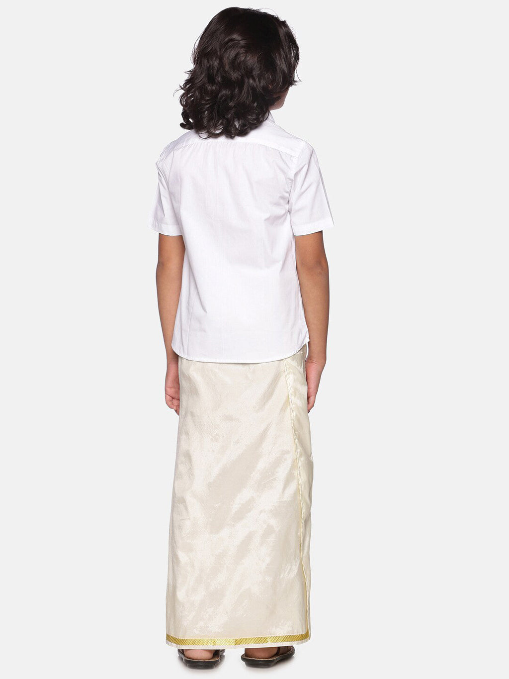 Sethukrishna Boys White Shirt with Readymade Dhoti