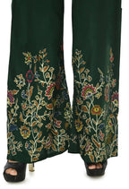 Mominos Fashion Moeza Reyon Cotton Bottle Green Floral Palazzo