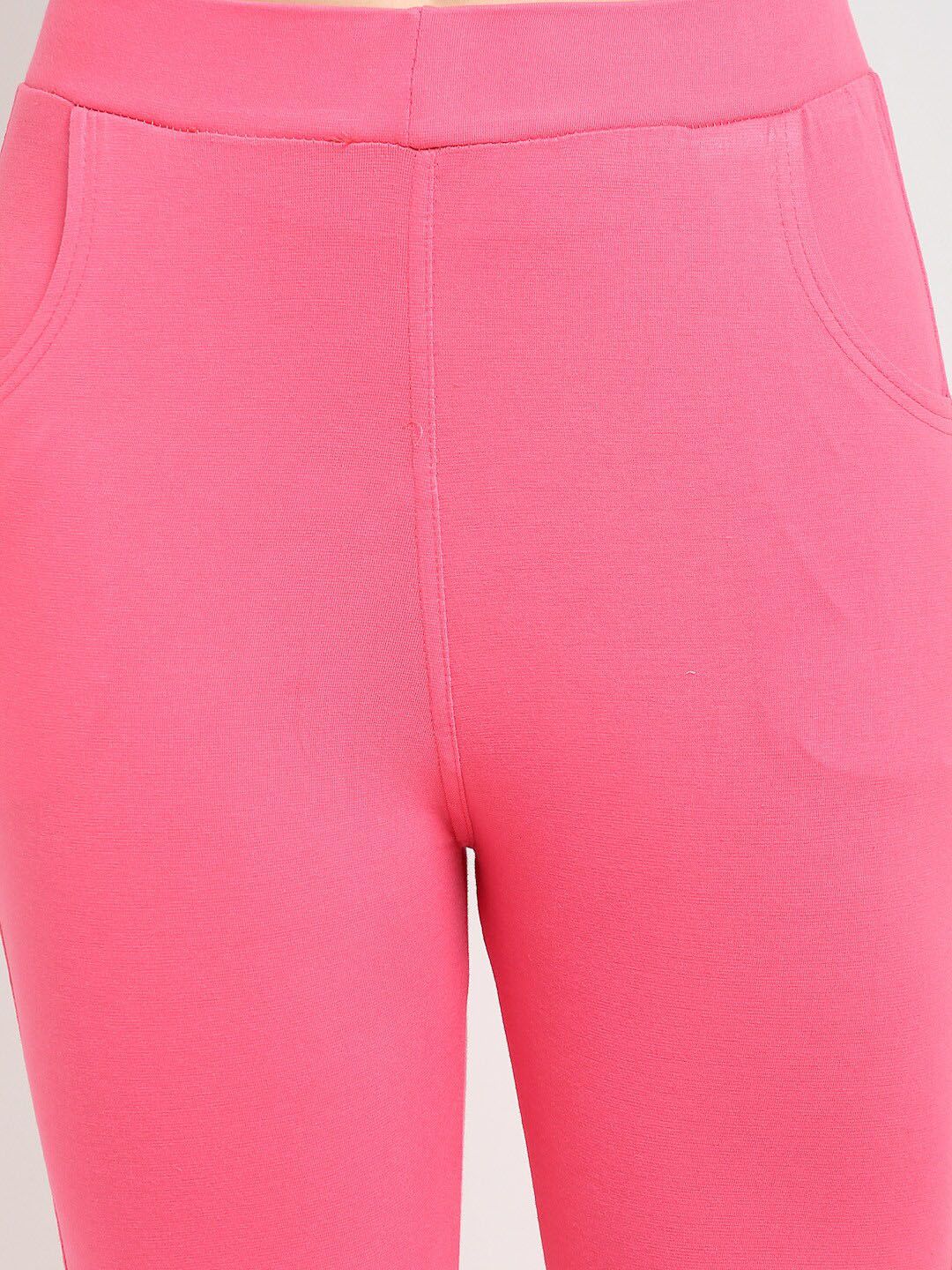 TAG 7 Women Pink Solid Ankle-Length Leggings