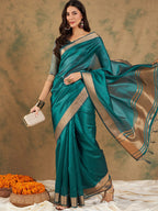Sangria Organza Zari Kanjeevaram Saree - Distacart