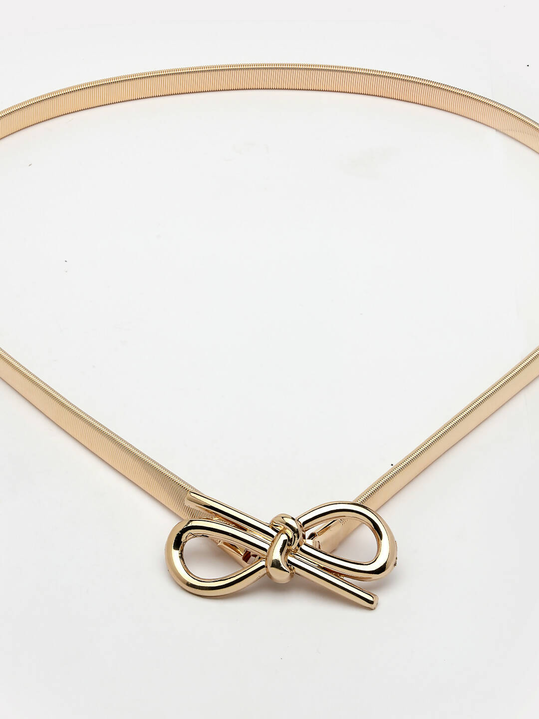 NVR Women Circular Gold-Polished Stretchable Metal Belt