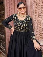 Joban Fashion Black Readymade Dress With Sequins embroidery Work - Distacart