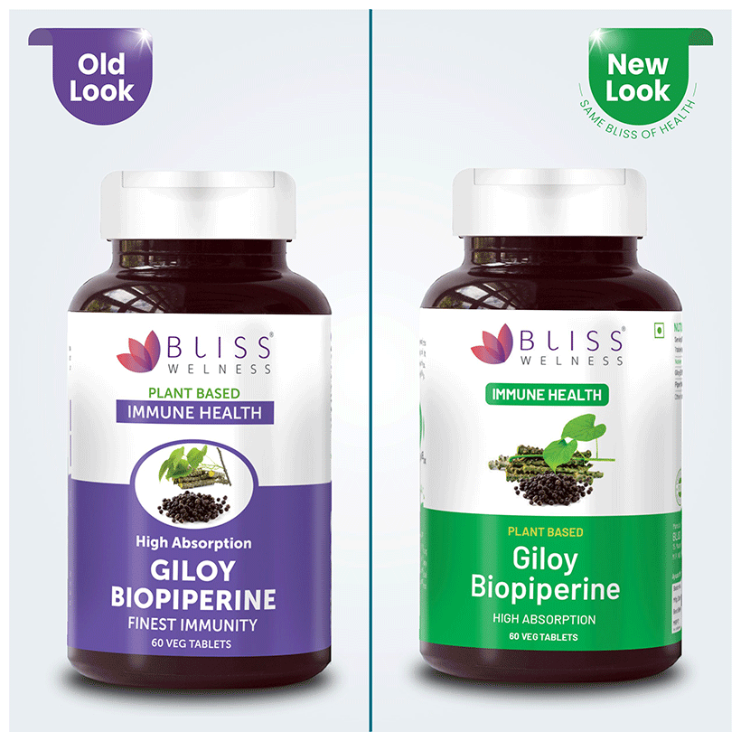 Bliss Welness Immune Health Giloy Biopiperine Veg Tablet
