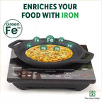 The Indus Valley CASTrong Cast Iron Fish Fry Pan, Pre-seasoned, Nonstick, 100% Pure, Toxin-free, Induction, 22.4/25cm, 1.5kg/2kg