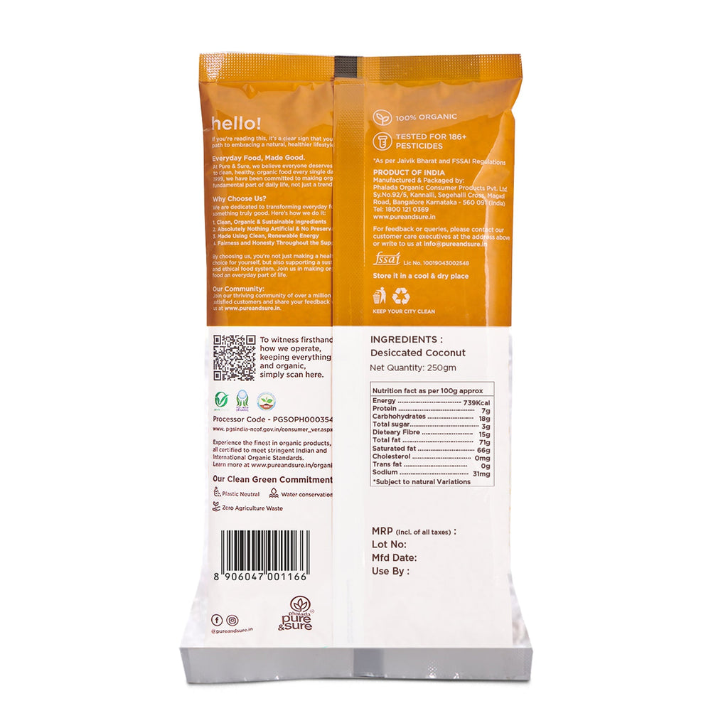 Pure & Sure Organic Desiccated Coconut Powder - Distacart