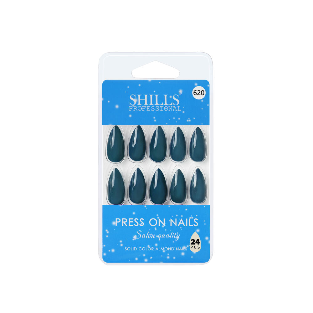 shills professional reusable press on nails almond spn620