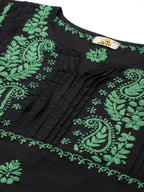 ADA Women Ethnic Motifs Embroidered Cotton Chikankari Floral Kurta