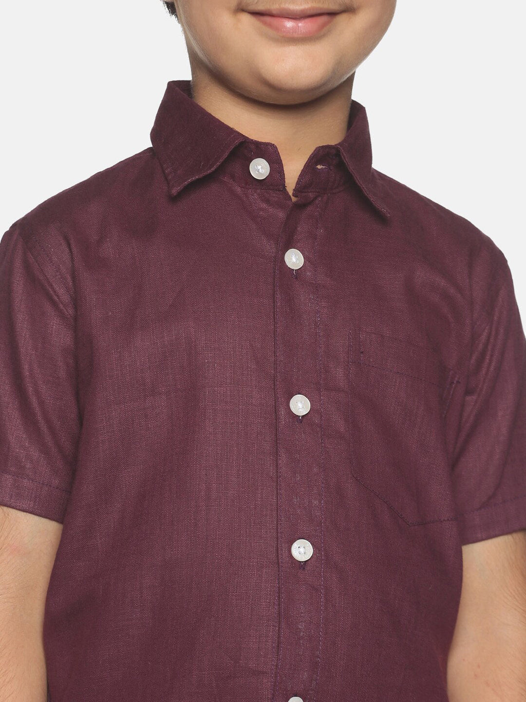Sethukrishna Boys Maroon & White Shirt with Veshti