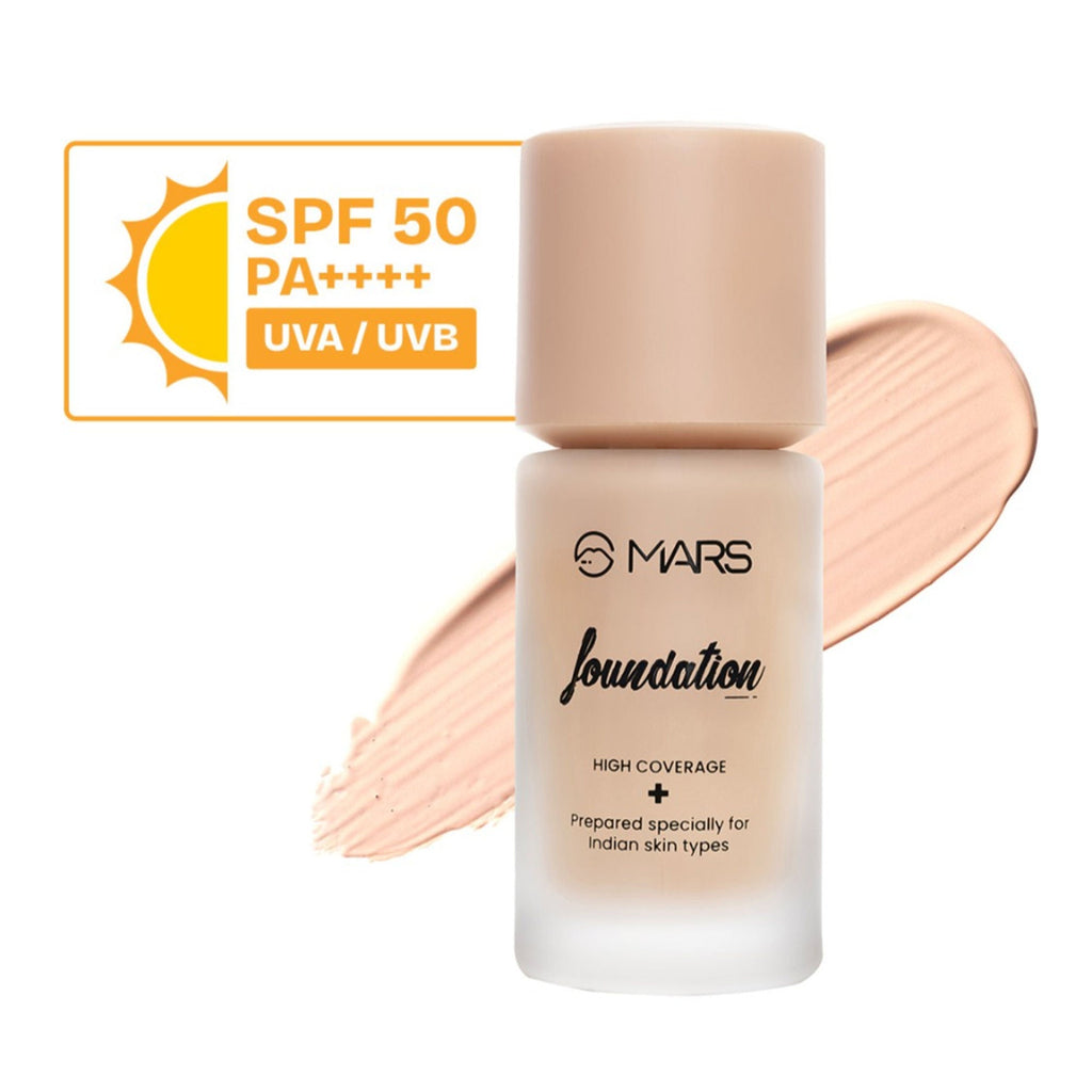 MARS Cosmetics SPF50 PA++++ High Coverage Liquid Foundation - 1