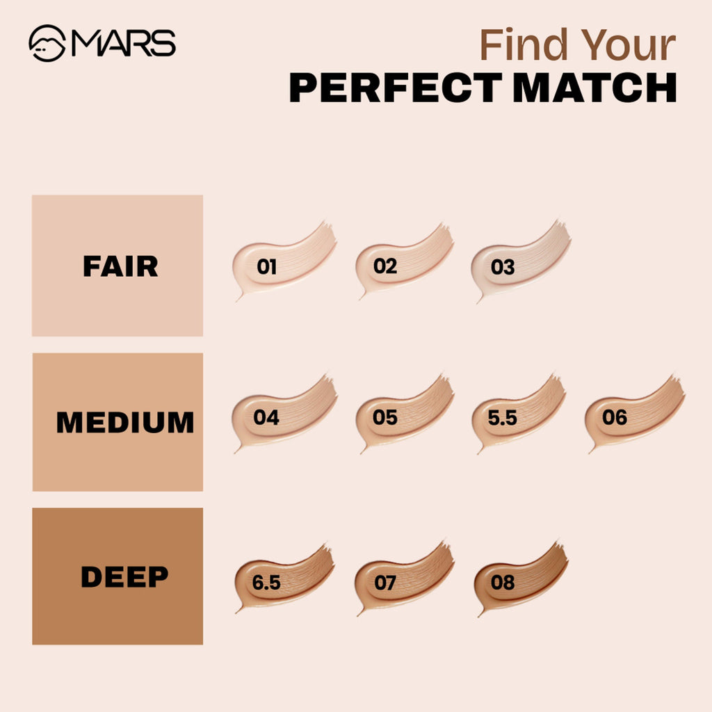 MARS Cosmetics SPF50 PA++++ High Coverage Liquid Foundation - 5
