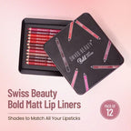 Swiss Beauty Bold Matt Lip Liner Pencil, Long-lasting , Matte Finish , Non-Drying - Pack of 12 - Distacart